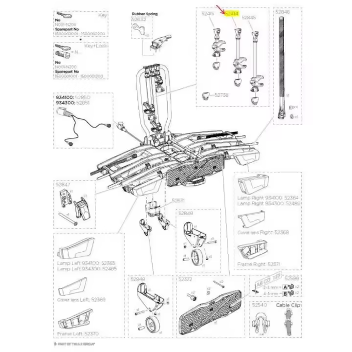 Thule Pieza De Repuesto Euroclassic Easy Fold Xt Medium Bike Arm 52414 - 1