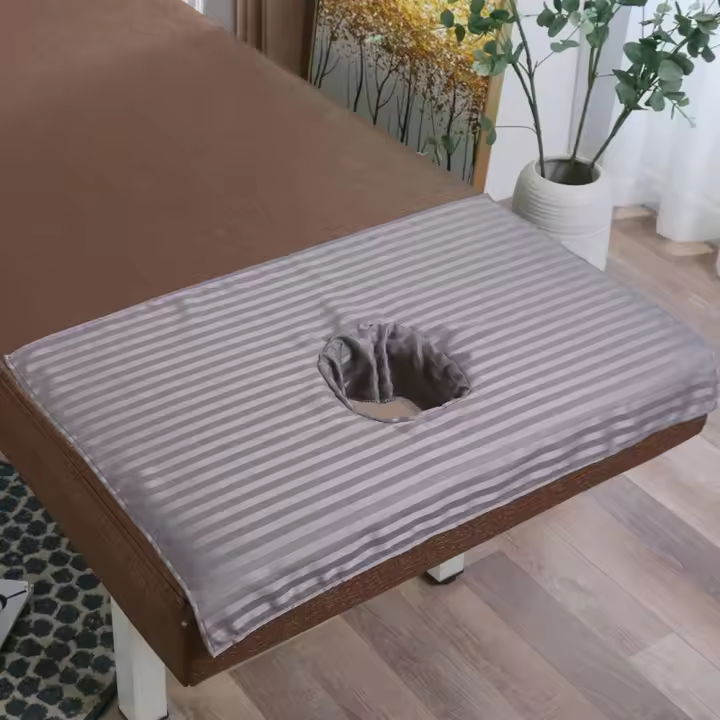 Cubierta De Mesa Para Camilla De Masaje SPA De Algodón Suave 70 X 50cm Con Agujero Para Salón De Belleza Cubierta De Seda Para Camilla De Tratamiento - 1
