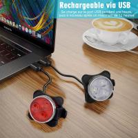 Luz LED para Bicicleta, Luz trasera y trasera recargable para Bicicleta, 4 Modos de Brillo, iluminación USB a prueba de golpes, resistant to Agua, MTB, Carro de Bicicleta para acampar - details 0
