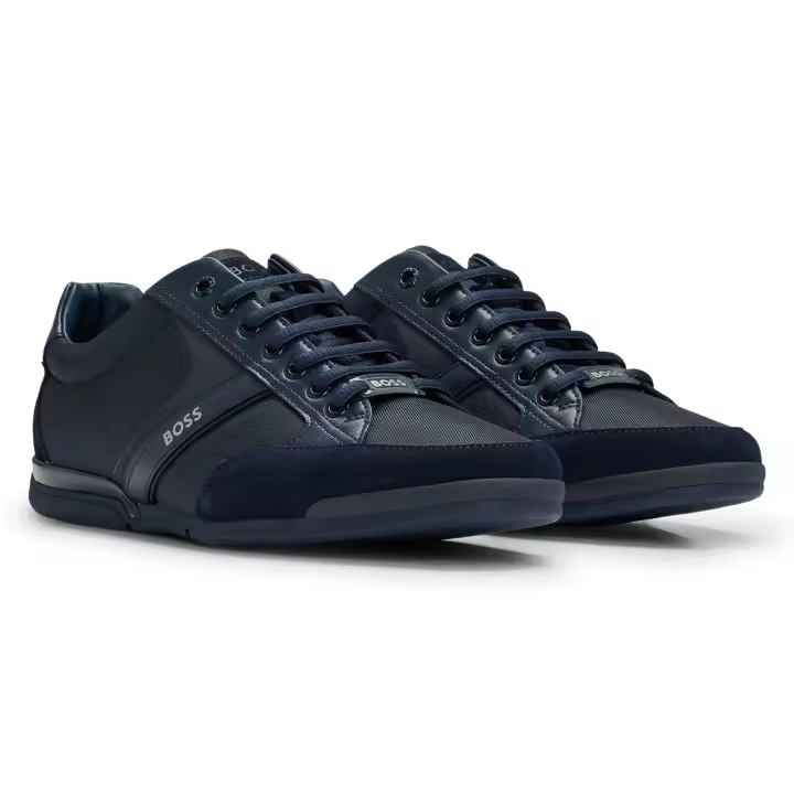 BOSS Zapatillas deportivas Hombre - Saturn Lowp, deportivas, tiempo libre, mezcla de materiales con piel auténtica Saturn Lowp mx A N - 1