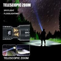 Linterna Telescopio LED Potente 9900LM Recargable USB Con Pantalla De Batería Luz Exterior Para Camping Pesca - details 0