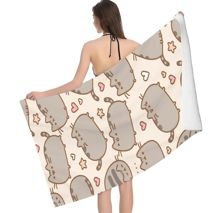 Toalla De Playa Grande Pusheens-S Con Dibujos De Gatos Lindos Para Deporte Y Baño Secado Rápido Suave Para Viaje Y Gimnasio - 1