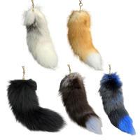 Gran Colgante De Peluche De Zorro Falso Para Llavero Colgante De Cola De Therian Para Bolso Regalo Para Mujeres Y Niñas Estilo Moderno Tamaño Aproximado De 35-40cm - details 0
