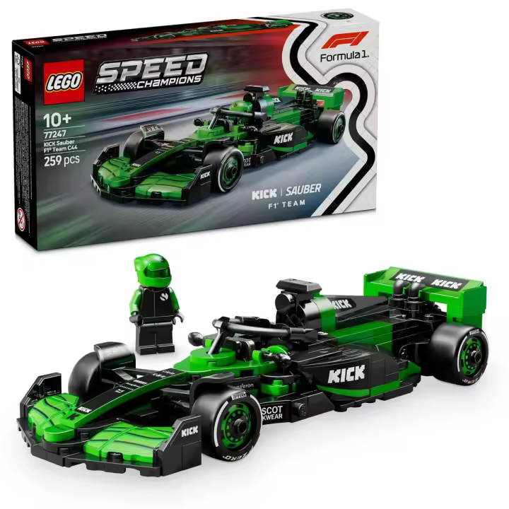 LEGO 77247 Speed Champions Coche de Carreras KICK Sauber F1 Team C44, Vehículo de Fórmula 1 de Juguete, Maqueta con 1 Minifigura de Piloto Coleccionable, Regalo para Niños y Niñas de 10 Años o Más - 1