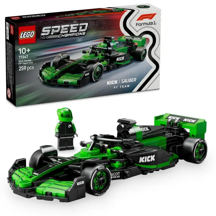LEGO 77247 Speed Champions Coche de Carreras KICK Sauber F1 Team C44, Vehículo de Fórmula 1 de Juguete, Maqueta con 1 Minifigura de Piloto Coleccionable, Regalo para Niños y Niñas de 10 Años o Más - 1
