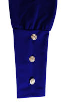 Vestido De Manga Larga Con Volante Y Botones En Cuello Redondo Para Mujer Estilo Oficina Lady Longitud De Rodilla Poliéster Spandex - details 25