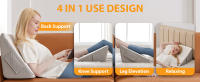 Almohada De Memoria Para Las Rodillas 1pc Colchón De Triángulo Para Levantar Las Piernas Y Dormir En La Espalda Material De Espuma De Memoria Lavable - details 1