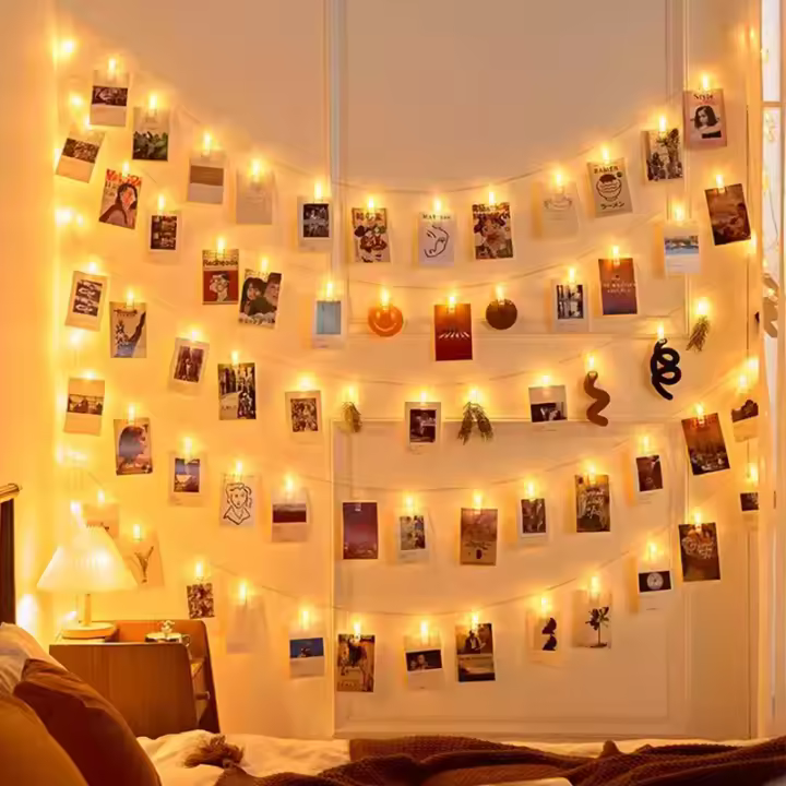 Cadena De Luces De Cobre Con Clip USB Para Decoración De Fiestas Y Navidad Estrella Luz Atmosfera Para Habitación Y Pared - 1