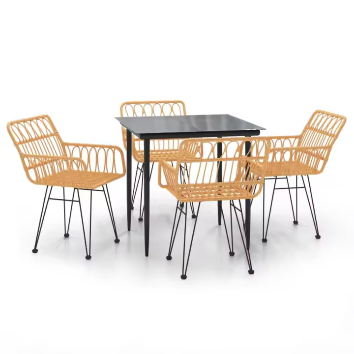 vidaXL Juego de comedor de jardín 5 piezas ratán sintético - 1