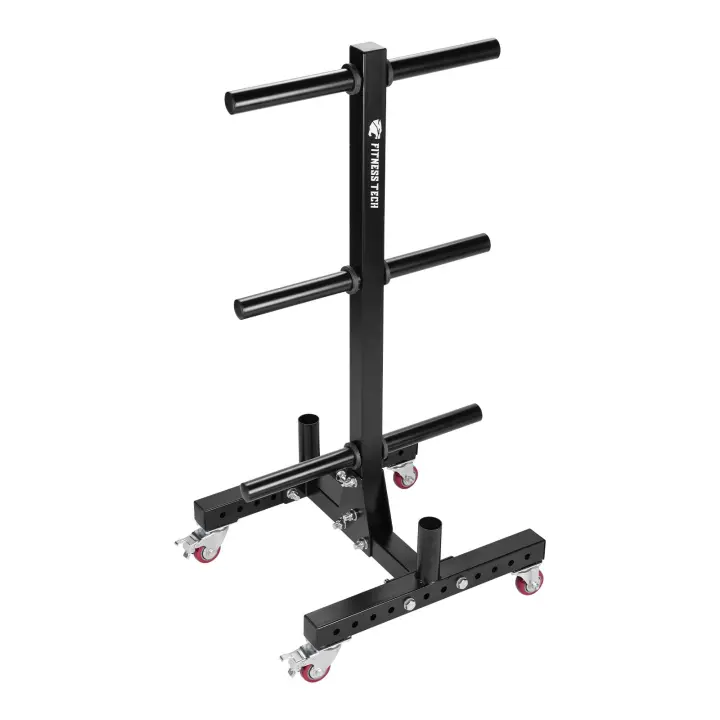 Fitness Tech Rack Soporte Bumper Plate Discos Vertical con Ruedas Discos - 1