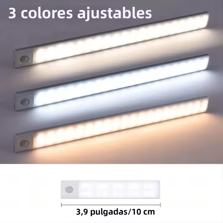 Luz De Armario LED Con Sensor De Movimiento Recargable Por USB Ajustable En Color Tamaño Diferente Disponible Luz De Noche Para Encimera Y Armario - 1