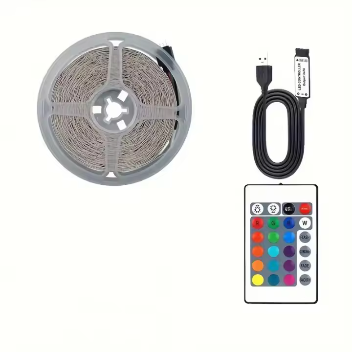 Tira De Luz LED 5050 Con Control Remoto Infrarrojo De 24 Teclas Y USB Para Habitación Dormitorio TV Pared Sala De Estar Pasillo Cabina - 1
