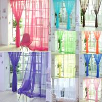 Cortina De Tules Colorida Transparente Y Sutil En Poliéster Para Dormitorio Cocina Sala De Estar Habitación De Niños Aula Con Bolsa De Acero En Rojo Negro Azul Verde - details 3