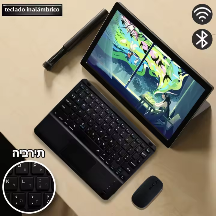 Teclado Hebreo Para iPad 10.2 7ta 8va 9va 10.5 Air 3 4 5 pro 11 Samsung Tab S9 FE S9 S8 S7 A9+ A8 A7 Lenovo P11 pro Xiaomi Pad 6 Compatible Con Tablets Y Laptops - 1