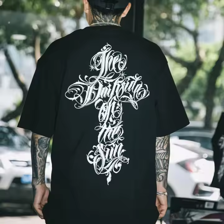 Camiseta De Manga Corta Para Hombre Estilo Harajuku Streetwear Hip Hop Tattoo Chicano Personalidad Gangster O-Neck COTTON Casual - 1