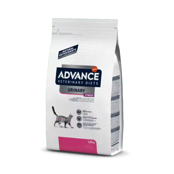 Affinity ADVANCE VETERINARY DIETS URINARY STRESS para GATOS Dieta Veterinaria 1,25 KG - Alimento Dietético Completo para Reducir el Estrés en Gatos - 1