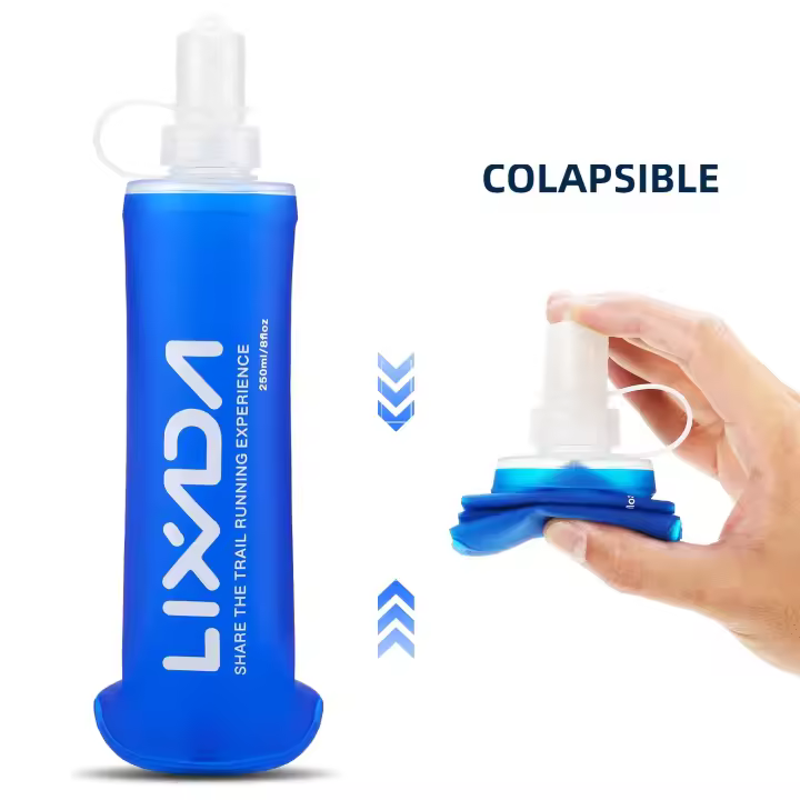 Botella De Agua Plegable Para Deporte Botella De Goma Collapsible Para Correr Camping Senderismo Tamaños 250/300/380/500ml - 1