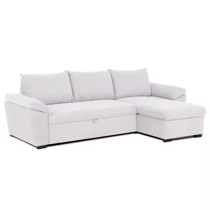 Miroytengo Sofá Cama para Salón Comedor Chaise Longue Luis en Color Beige o Gris Oscuro con Arcón 248 cm - 1