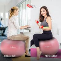 Arebos Pelota de Entrenamiento Km-fit - Pilates, Yoga, Gimnasia - 55/65/75 Cm - Negro/Azul/Gris/Rosa - details 15
