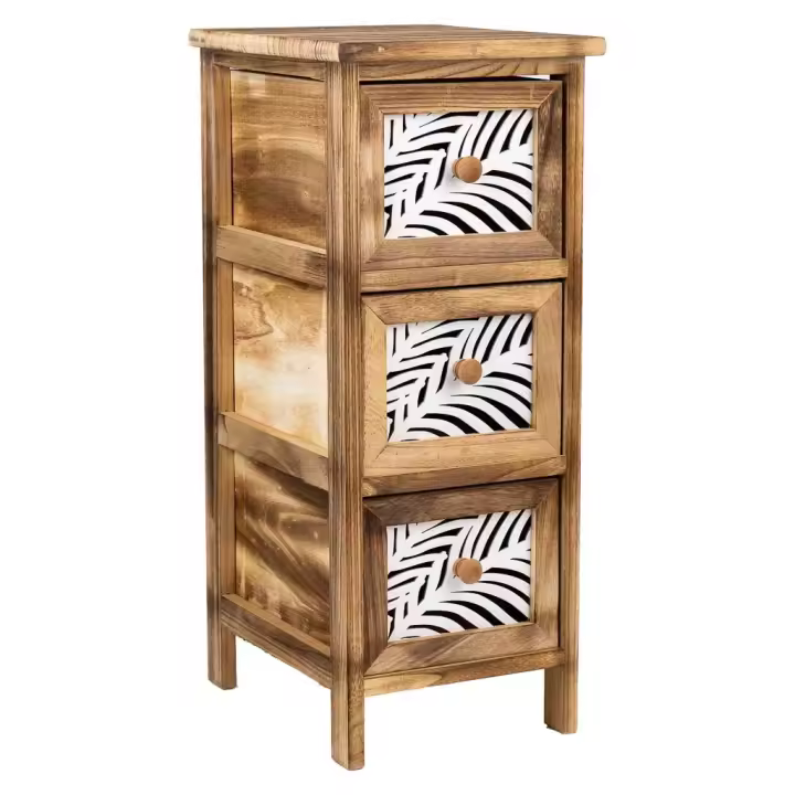 WANDERLUST DECO Cajonera de madera marrón 26x32x63h cm de estilo Colonial - 1