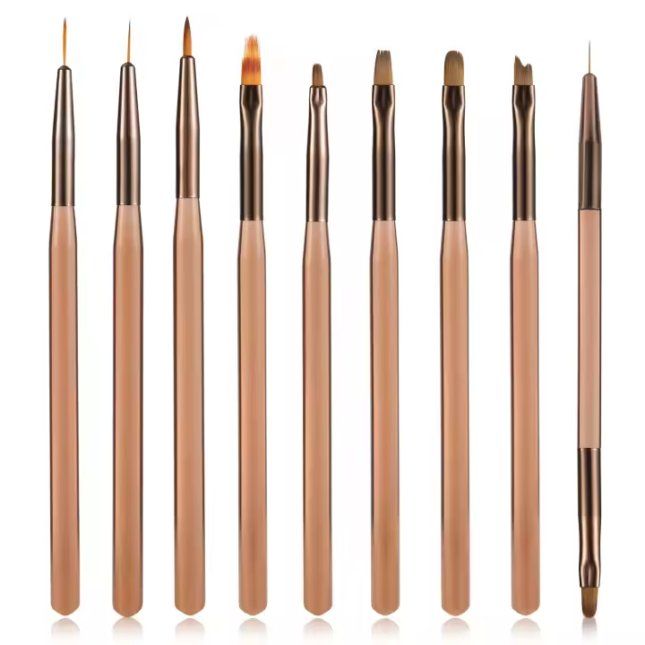 9PCS Línea De Pincel Para Uñas De Gel UV DIY Herramienta De Dibujo Para Manicura Y Diseño De Uñas Pincel De Acrílico Para Pintura De Uñas - 1