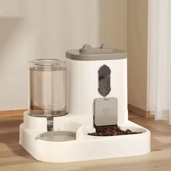 Dispensador De Alimentos Y Agua Para Gatos 2 En 1 Automático Con Medidor De Alimentos Y Agua Capacidad De 100g Material Plástico - 1