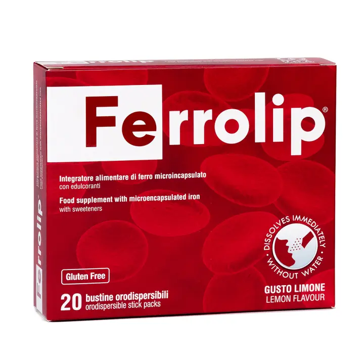 Ferrollip Suplemento Alimentación de Hierro Microencapsulado con Indulcorantes | 20 sobre | Elevada biospoilbilidad | desarollado a través de una tecnología a la Vanguardia | muy tolerable a nivel gástrico | Sabor Limón - 1