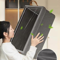 Caja De Almacenamiento Plegable Con Marco De Acero Cationico Multi-compartimento Para Ropa Y Pantalones Ecológico Para El Hogar - details 4