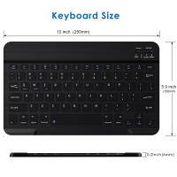 Teclado Inalámbrico Bluetooth Universal Con Funda De Cuero Y Soporte Para Tablet iPad 7 8 Pulgadas 9 10 Pulgadas iOS Android Windows - details 1