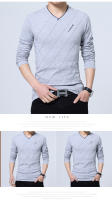 Camiseta De Manga Larga Para Hombre Estilo Casual Slim Fit Con Cuello En V Moda Harajuku Ropa Deportiva Camisetas Top Para Todas Las Estaciones - details 7