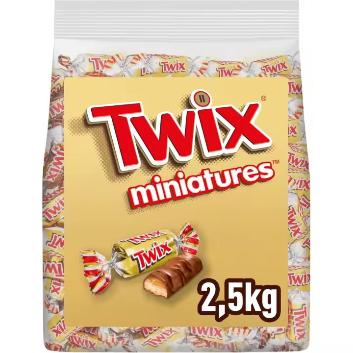 Twix Mini - Caja de 2,5 Kg de Twix Miniatures - 250 Unidades aprox - 1