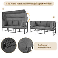Juego de muebles de Jardín Sunny Island Taburetes y Mesa con Toldo Juego de 4 muebles de Salón para Balcón y Jardín Muebles de patio Weather resistant gris Incluye todos los muebles de Jardín - details 2