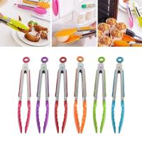 Pinzas De Cocina De Acero Inoxidable Con Mango De Silicona Antideslizante Utensilio De Cocina Para BBQ Salada Y Hornear Herramienta De Servicio - details 0