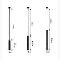 Lámpara Colgante De LED Moderna En Tubo Largo Cilindrica Para Cocina Y Comedor IluminaciónSuspension Con Cordón Estilo Contemporáneo - details 5