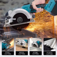 Sierra Circular sin escobillas, sierra eléctrica inalámbrica, máquina de corte de madera ajustable, herramienta de carpintería de mano para batería Makita,Brushless, Sierra circular,Batería - details 2