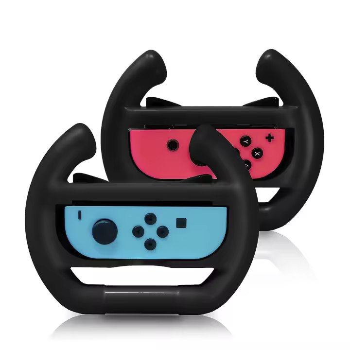 DAM Volante Dobe para mando Joy-Con de Switch. Incluye 2 unidades. 15,5x6,5x12,1 Cm. Color: Negro - 1