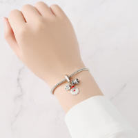 Colgante De Santa Claus De Plata 925 Para Pulseras Joyería Fina Para Mujer Accesorios DIY Regalos De Navidad Zirconia - details 1