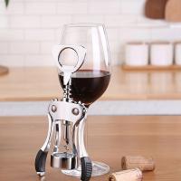 Abrepuertas De Acero Inoxidable 1pc Con Aleación De Zinc Multifuncional Premium Para Botellas De Vino Con Wing Corkscrew - details 4