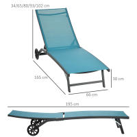 Tumbona de Jardín de poliéster y Aluminio Azul 195x165x102 cm, para una mayor comodidad al Aire Libre - details 6