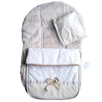Saco carro bebé invierno, saco para maxi cosi bebé, saco bonito para carro de bebé, saco de polipiel y borreguillo, inlcuye cubre capota de polipiel - details 5