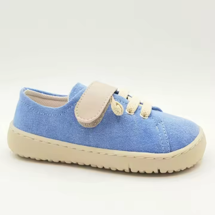 Coqueflex zapatillas lona respetuosa azul, Drop 0, sin contrafuertes, suela muy flexible. - 1