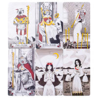 Tarot De Espejo Secreta 10.3*6Cm Arte Feminino Con Simbolismo Rich Monochrome Realm: Negro Blanco Rojo Oro Juego De Cartas - details 5