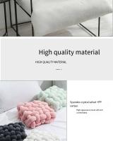 Cojín De Lujo Hecho a Mano En Forma De Nudo 2024 Cuadrado Nórdico Estético Para Decoración De Silla De Oficina Y Descanso De Espalda Material Poliéster/Celulosa Relleno De Memoria - details 2