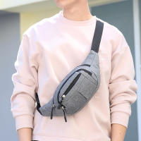 Bolsa De Cintura Para Hombres Impermeable Estilo Coreano Bolsa De Deporte Al Aire Libre Bolsa Transversal De Banano Monedero De Malla De Lona Material Principal Polyester - details 1
