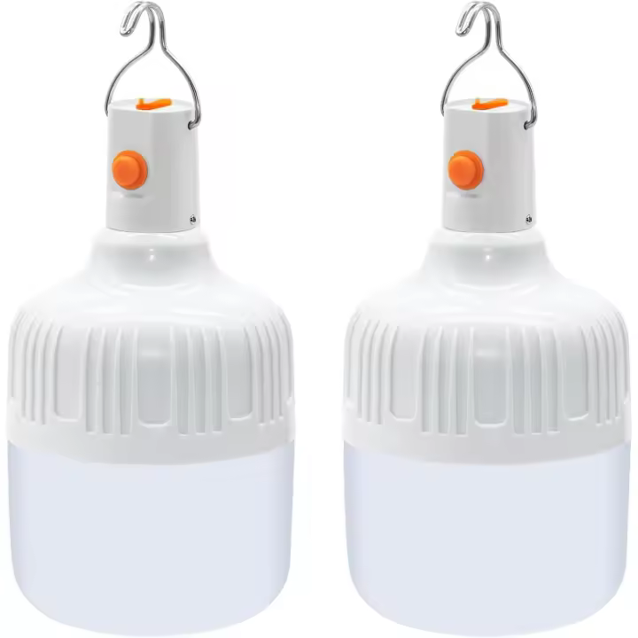 Ledeak 2 Piezas Linterna LED para Camping, Potente Lámpara de Camping Recargable por USB Lámpara de Exterior de 500 Lúmenes, 3 Modos de Brillo, Lámpara de Tienda Impermeable Portátil para Acampar Pesca Senderismo Jardín Emergencia - 1