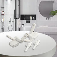 Paquete De 1 Pared De Inodoro En Plástico Blanco Con Tapa Y Resorte Reemplazo Con Tornillos Y Tornillos Apto Para Inodoros Y Baños Herramienta Pequeña - details 14