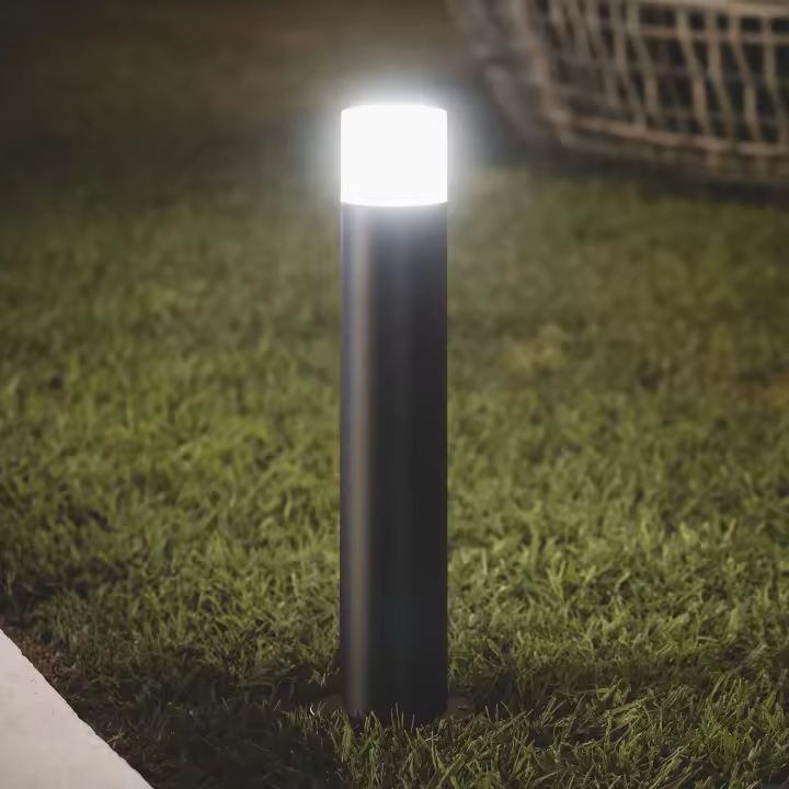 Ledkia Baliza Exterior Superficie Pie 50cm Aluminio Docker Negro - 1