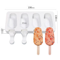 Molde De Hielo De Silicona Para Helado Y Jugos DIY Con 4 Agujeros Molde De Pascuitos Ecológico Y Resistente Para Hornear - details 3
