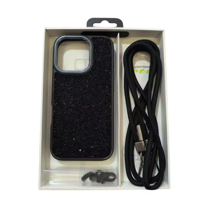 Funda con cuerda para Iphone 16 PRO MAX elegancia y alta calidad Brillo - 1