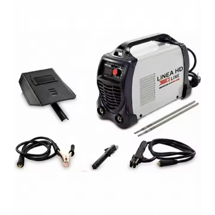 Linea Hd Soldador Inverter PROFESIONAL 300A - 15 KVA de Potencia Tecnologia IGBT Corriente Continua DC MMA Pantalla Incluye 2 Electrodos, Careta, Cepillo - Piqueta, Pinza Porta Electrodo Negativo - 1